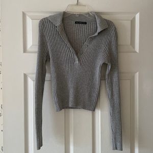 Brandy Melville Ribbed Collar Top